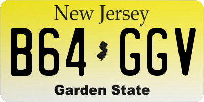 NJ license plate B64GGV