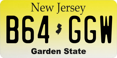 NJ license plate B64GGW