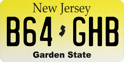 NJ license plate B64GHB