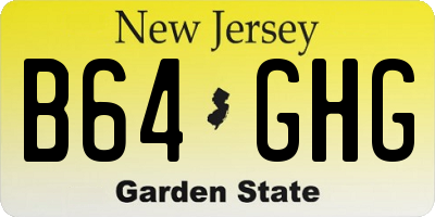 NJ license plate B64GHG