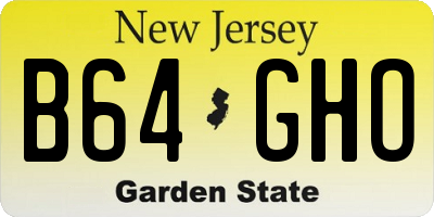NJ license plate B64GHO