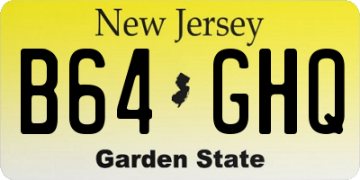 NJ license plate B64GHQ