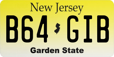 NJ license plate B64GIB