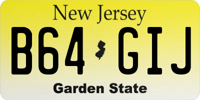 NJ license plate B64GIJ