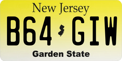 NJ license plate B64GIW