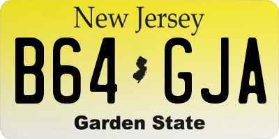 NJ license plate B64GJA