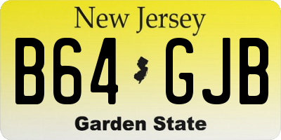 NJ license plate B64GJB