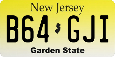 NJ license plate B64GJI