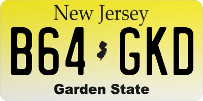 NJ license plate B64GKD