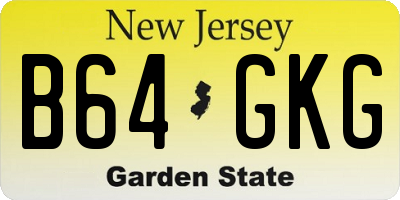 NJ license plate B64GKG