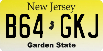 NJ license plate B64GKJ