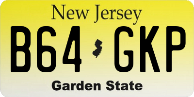 NJ license plate B64GKP