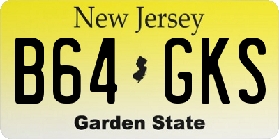 NJ license plate B64GKS