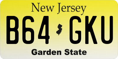 NJ license plate B64GKU