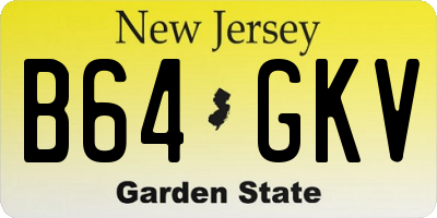 NJ license plate B64GKV