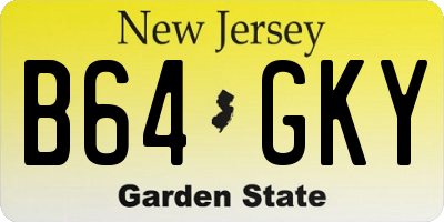 NJ license plate B64GKY