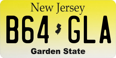 NJ license plate B64GLA