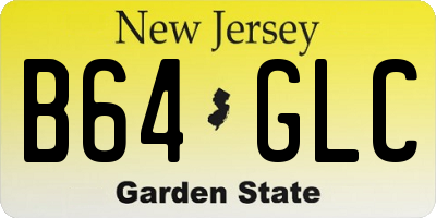 NJ license plate B64GLC