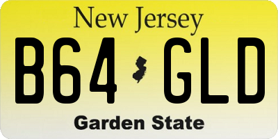 NJ license plate B64GLD