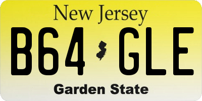 NJ license plate B64GLE