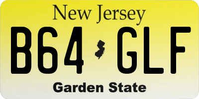 NJ license plate B64GLF