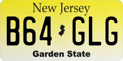 NJ license plate B64GLG
