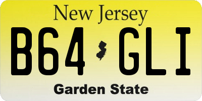 NJ license plate B64GLI