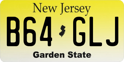NJ license plate B64GLJ