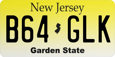 NJ license plate B64GLK