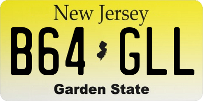 NJ license plate B64GLL