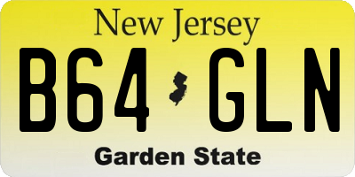 NJ license plate B64GLN