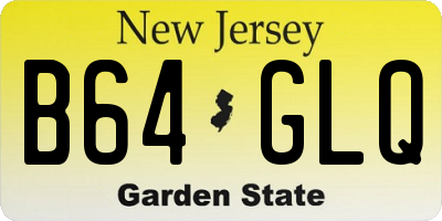 NJ license plate B64GLQ