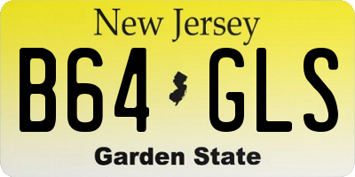 NJ license plate B64GLS