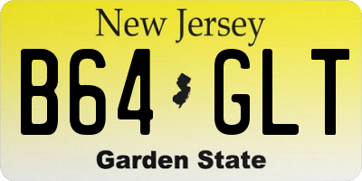 NJ license plate B64GLT