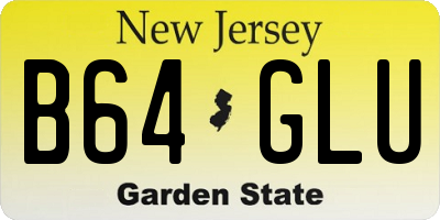 NJ license plate B64GLU