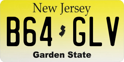 NJ license plate B64GLV