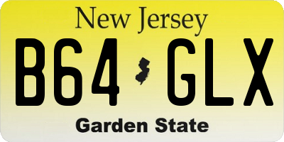 NJ license plate B64GLX
