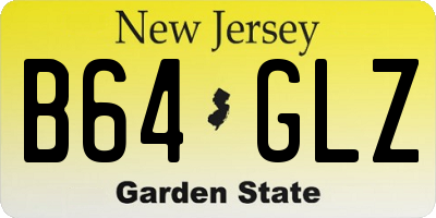 NJ license plate B64GLZ