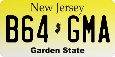 NJ license plate B64GMA