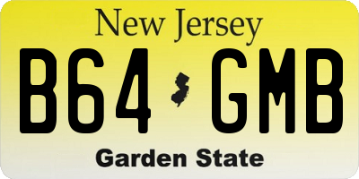 NJ license plate B64GMB