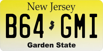 NJ license plate B64GMI