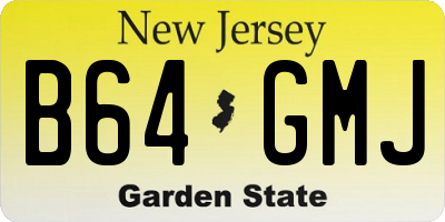 NJ license plate B64GMJ