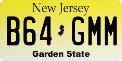 NJ license plate B64GMM