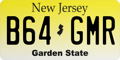NJ license plate B64GMR