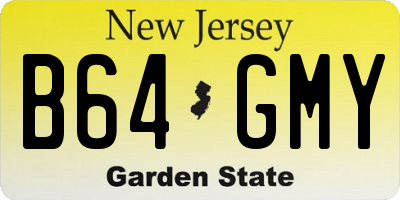 NJ license plate B64GMY
