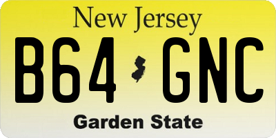 NJ license plate B64GNC