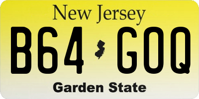 NJ license plate B64GOQ