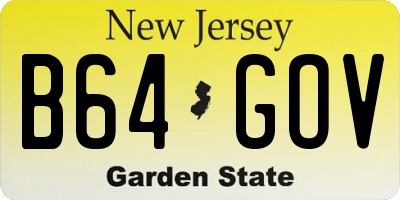 NJ license plate B64GOV