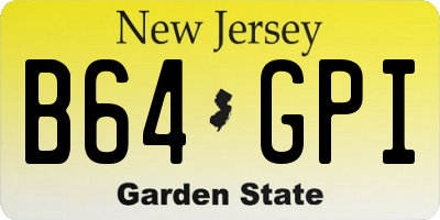 NJ license plate B64GPI
