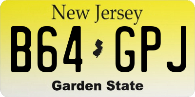 NJ license plate B64GPJ